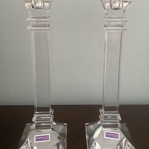 Marquise Waterford Crystal Clear Candle Holders